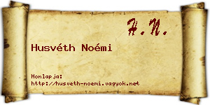 Husvéth Noémi névjegykártya